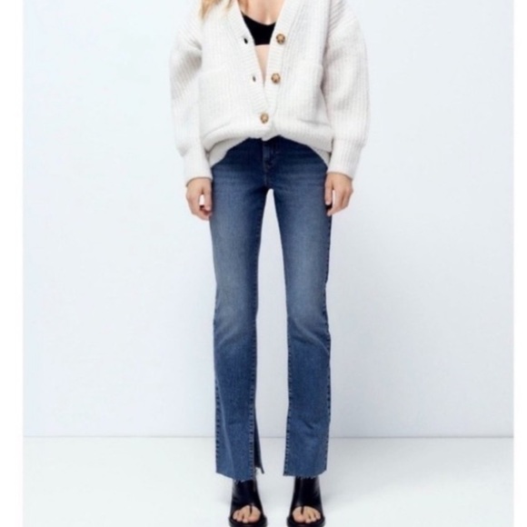 Zara Denim - ZARA Split Slim Full Length Jeans Blogger Insta Favorite